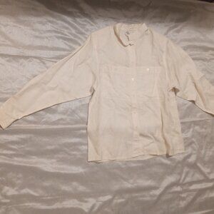 Shapely women's cream long sleeves linen top size16